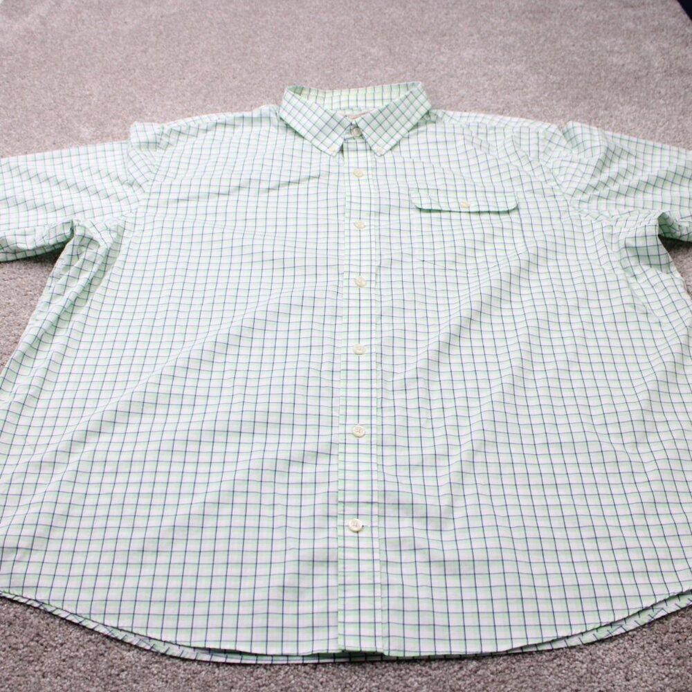 Duluth Shirt Mens 3XL XXXL Green COOLMAX Wrinklefighter Short Sleeve Button Down - Picture 3 of 13